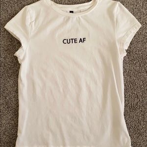 White Womens Tee “cute asf”